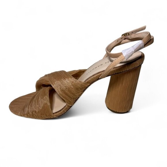 Loeffler Randall Reed Pleated Twist Heel in Peach Polyester Pink Sz 7 B NIB - Picture 5 of 14